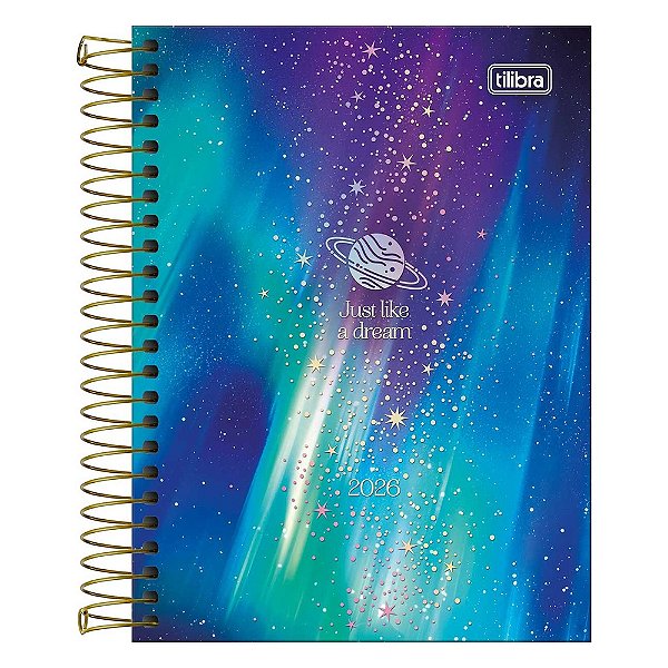 Agenda Espiral Diária Magic 2026 - Aurora Boreal - Tilibra