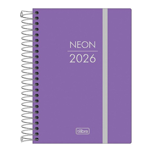 Agenda Espiral Diária Neon 2026 - Lilás - Tilibra