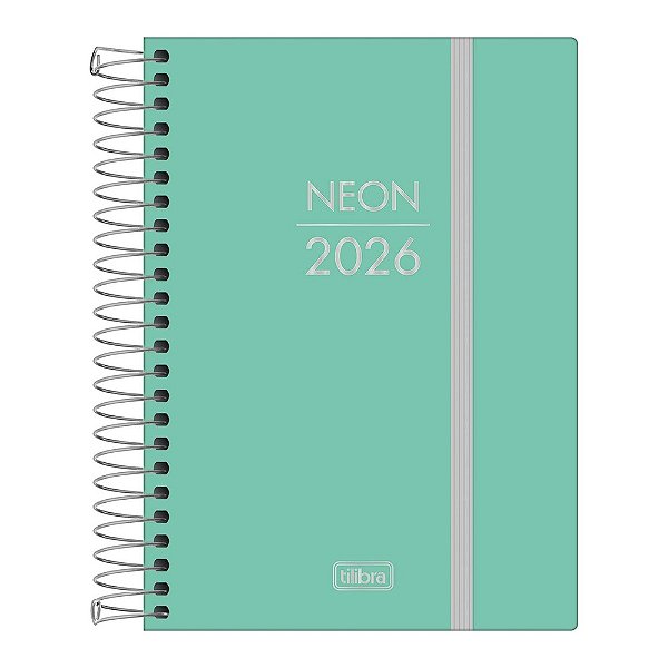 Agenda Espiral Diária Neon 2026 - Verde - Tilibra