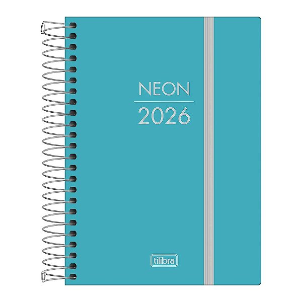 Agenda Espiral Diária Neon 2026 - Azul - Tilibra