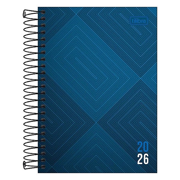 Agenda Espiral Diária Zip 2026 - Azul - Tilibra