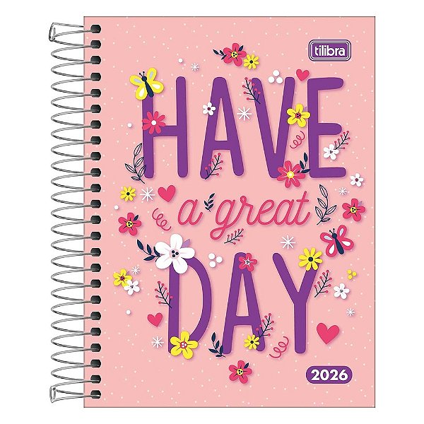 Agenda Diária Pepper Feminina 2026 - Borboletas - Tilibra