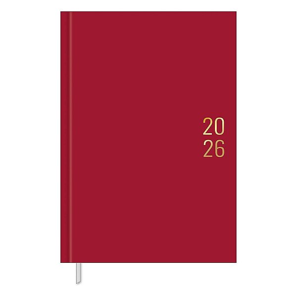 Agenda Executiva Costurada Diária Napoli 2026 - Vermelho - Tilibra