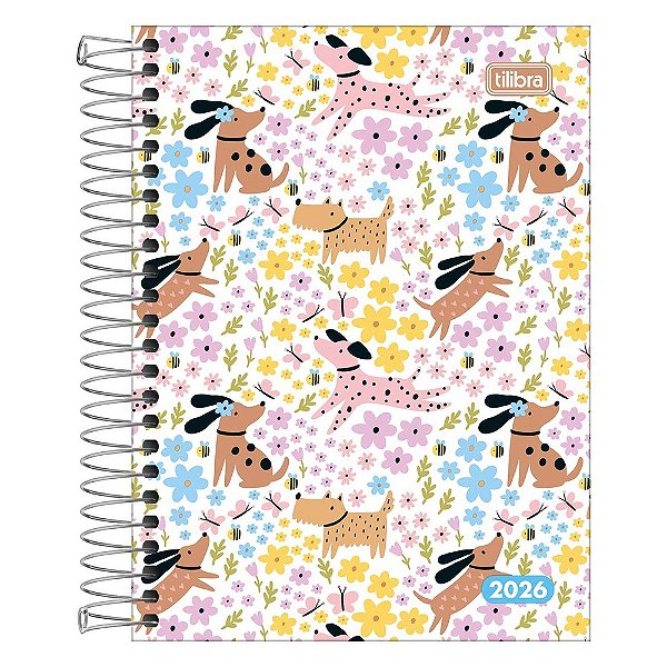 Agenda Diária Pepper Feminina 2026 - Dogs - Tilibra