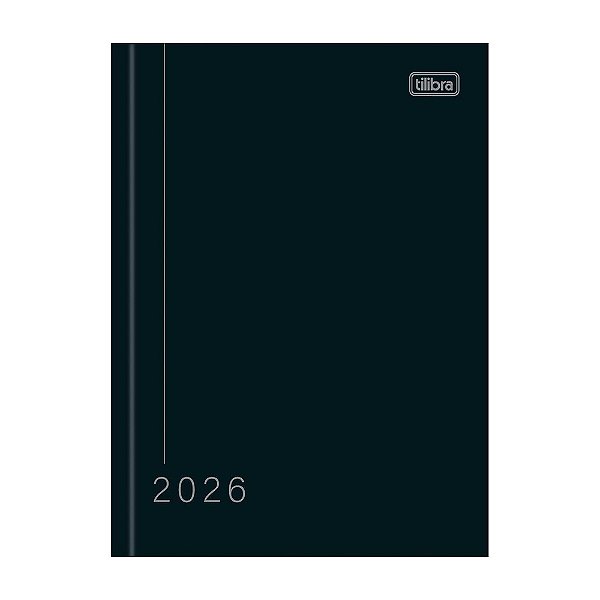 Agenda Costurada Diária Pepper 2026 - Preto - Tilibra