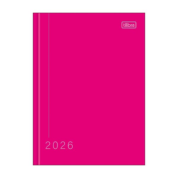 Agenda Costurada Diária Pepper 2026 - Rosa - Tilibra