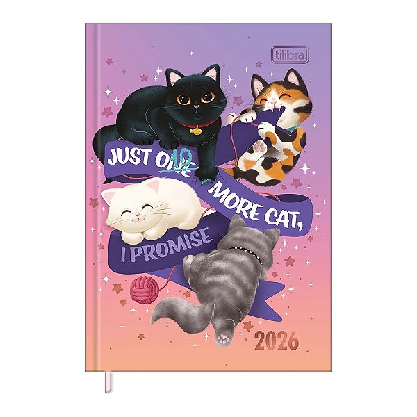 Agenda Costurada Petit Purrfect Cats 2026 - More Cat - Tilibra