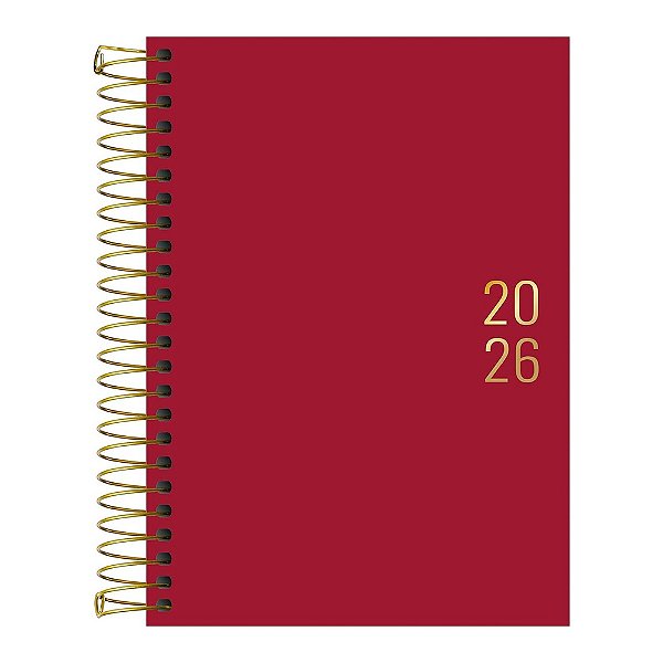 Agenda Diária Napoli Espiral 2026 - Vermelho - Tilibra