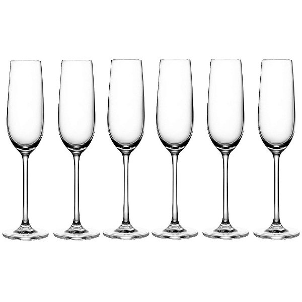 Jogo de Taças Beatriz Para Champanhe Cristal - 250ml - 6 Peças - Fracalanza