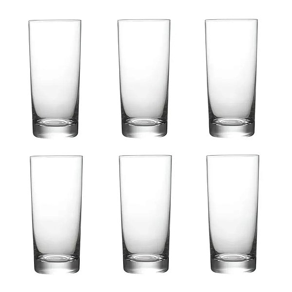 Jogo de Copos Altos Vital em Vidro - 465ml - 6 Peças - Fracalanza