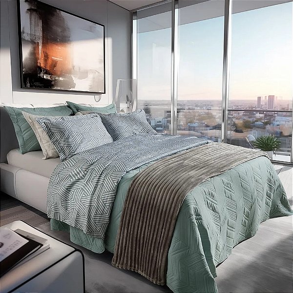 Jogo de Cama Living Art 300 Fios - Solteiro - Oxford - 3 Peças - Corttex