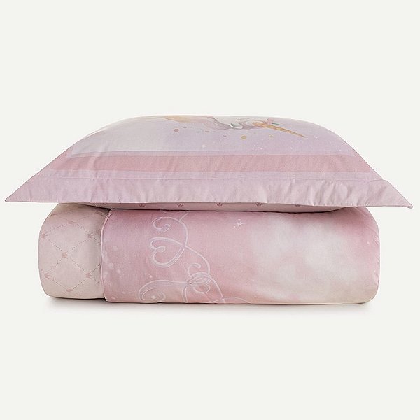 Jogo de Colcha Infantil Solteiro 200 Fios - Princesinha - 2 Peças - Karsten