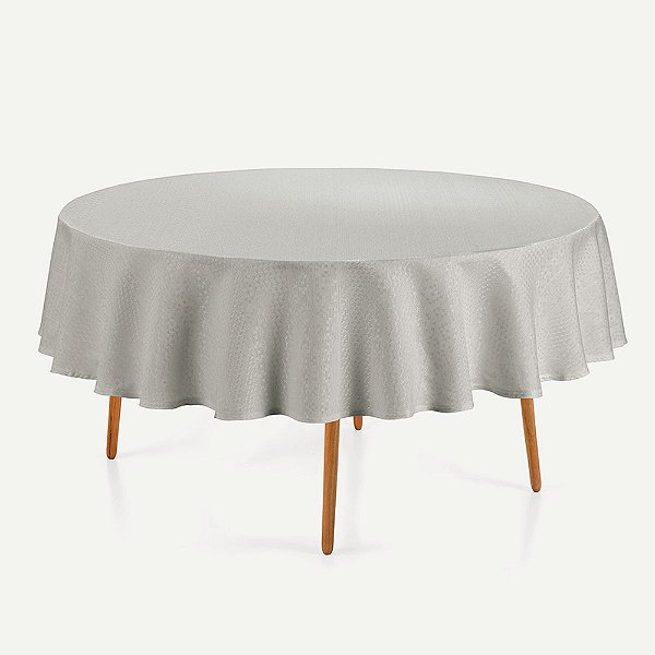 Toalha de Mesa Redonda Artemis - 6 Lugares - Cinza - Karsten