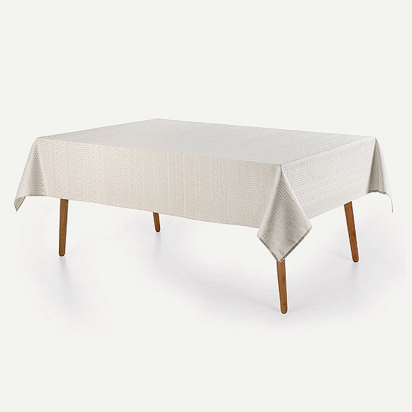 Toalha de Mesa Retangular Artemis - 8 Lugares - Branco - Karsten