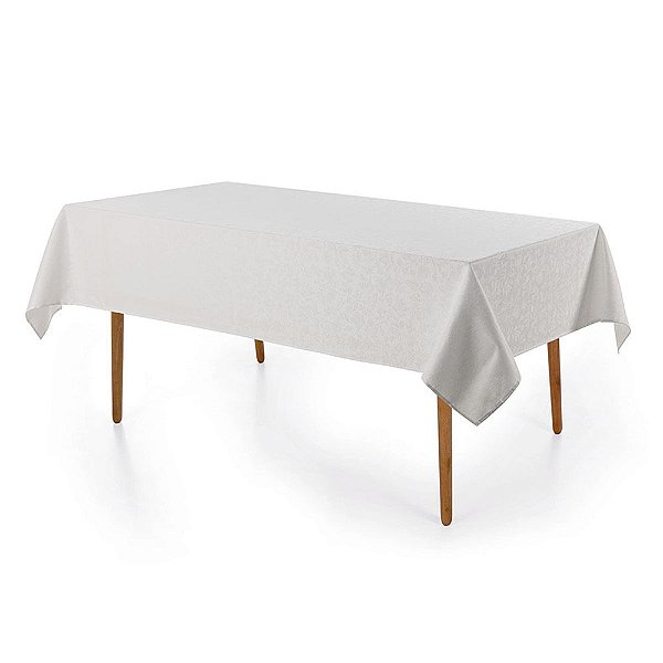 Toalha de Mesa Retangular Delicata 8 Lugares  - Branco - Karsten