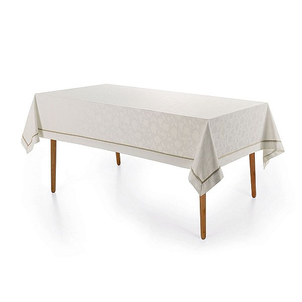 Toalha de Mesa Retangular Antoni 8 Lugares  - Branco - Karsten