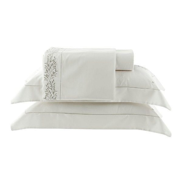 Jogo de Cama 300 Fios Bordado Taiti White - Queen - Kacyumara