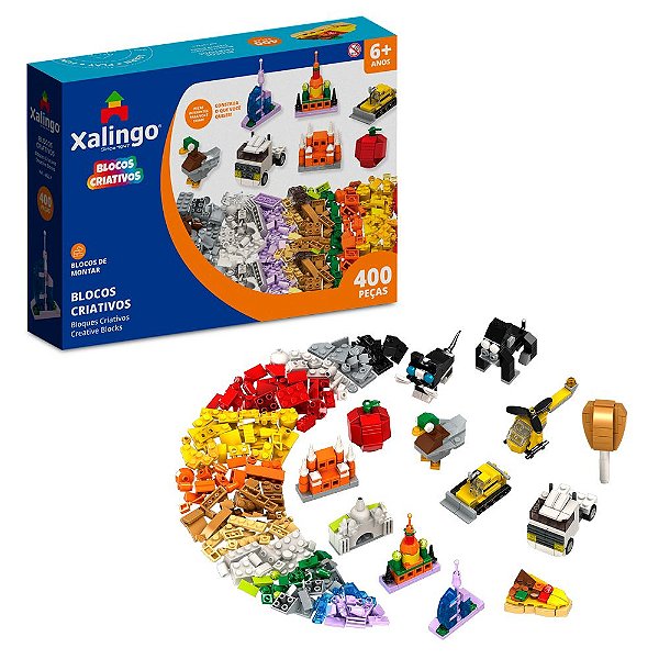 Blocos de Montar Criativos - 400 Peças - Xalingo