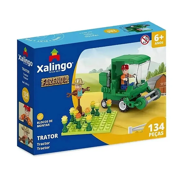 Blocos de Montar Fazenda - Trator - 134 Peças - Xalingo