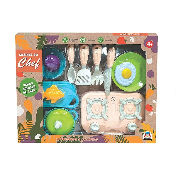 Conjunto Cozinha do Chef Fogão - Braskit