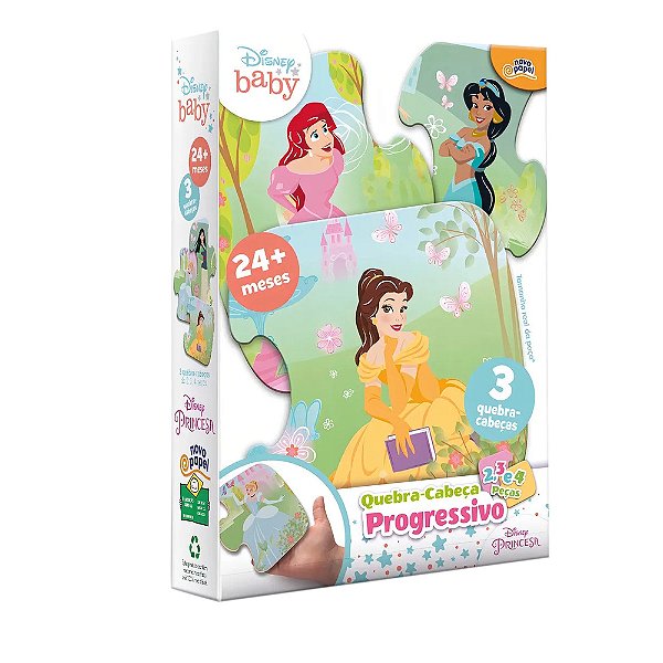 Quebra-Cabeça Progressivo Princesas da Disney Baby - 2, 3 e 4 Peças - Toyster