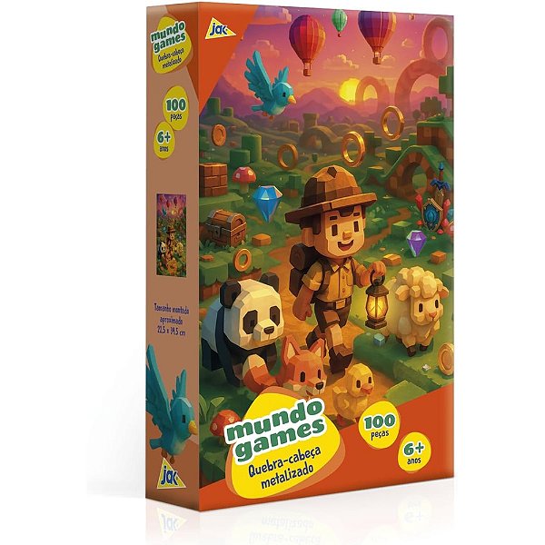 Quebra-Cabeça Mundo Games Metalizado - 100 Peças - Jak