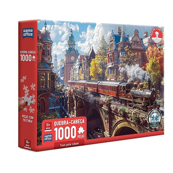 Quebra-Cabeça Trem Pela Cidade - 1000 Peças - Toyster