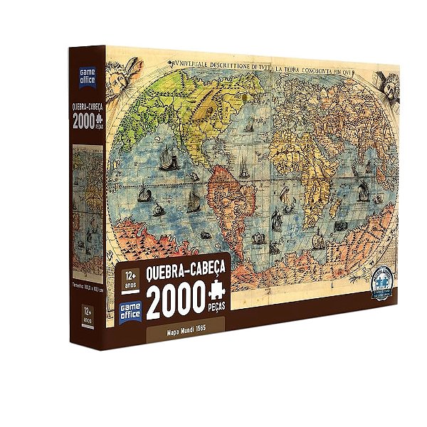 Quebra-Cabeça Mapa Mundi 1565 - 2000 Peças - Game Office