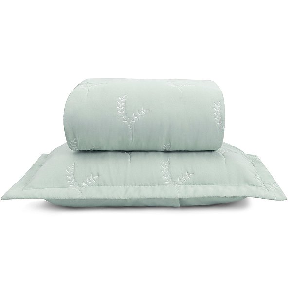 Jogo de Cobre Leito Botanic Queen - Verde Malva - 03 Peças - Lavive