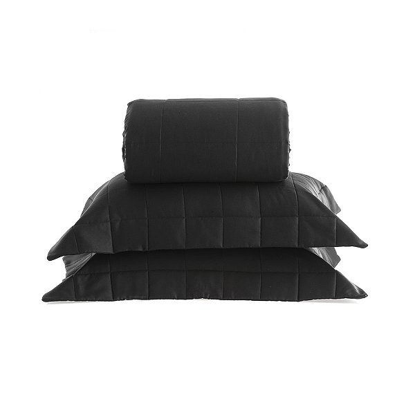 Jogo de Colcha 300 Fios Square Queen - Preto - Kacyumara
