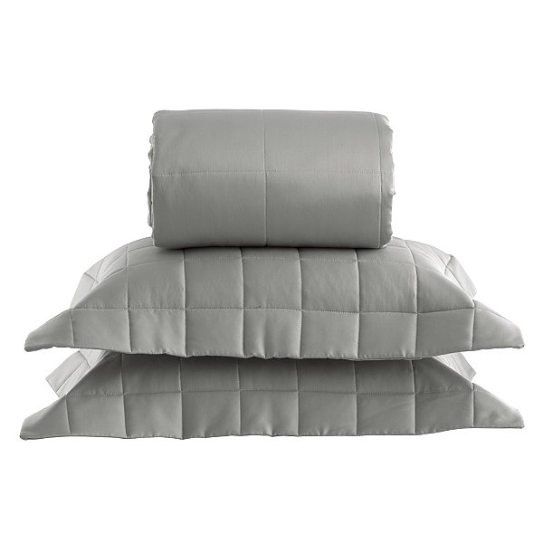 Jogo de Colcha Satinee Square Queen 300 Fios - Greenjoy - Kacyumara