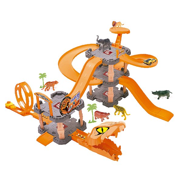 Pista Serpente Lançador Com Garagem - DM Toys