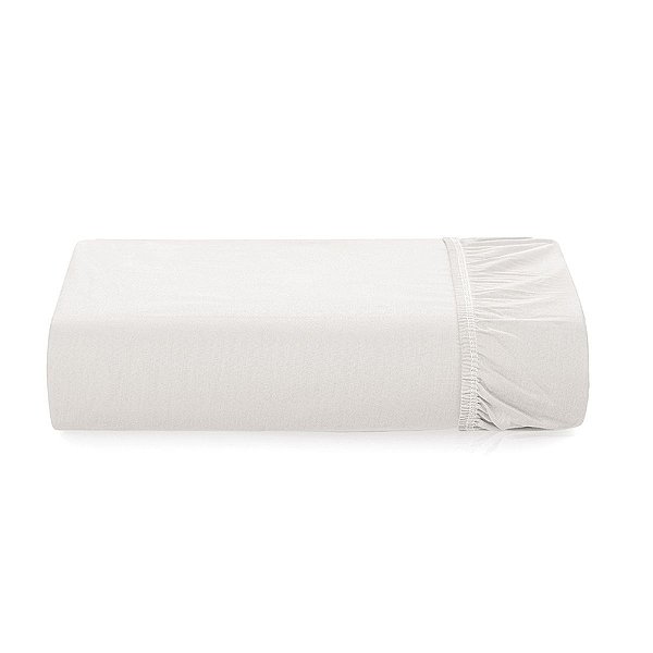 Lençol Avulso com Elástico Tom 200 Fios Queen - Branco - Karsten