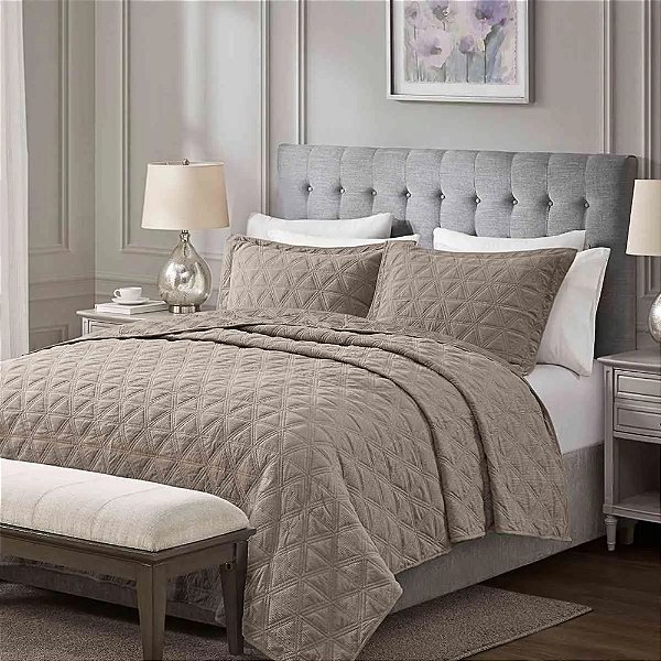 Jogo de Colcha Living Art Bristol - Queen - Bege - Corttex