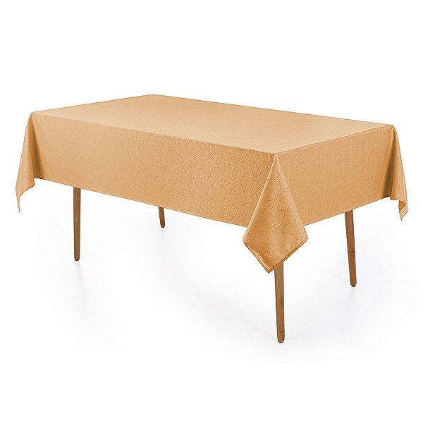 Toalha de Mesa Retangular Sempre Limpa Caetano - Mel - 6 Lugares - Karsten