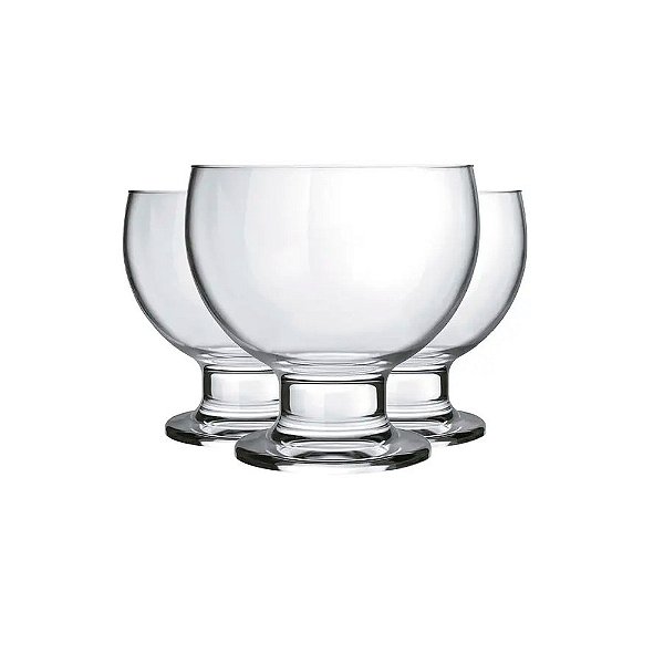 Jogo de Taças para Sobremesa Paulista - 400ml - 3 Peças - Nadir