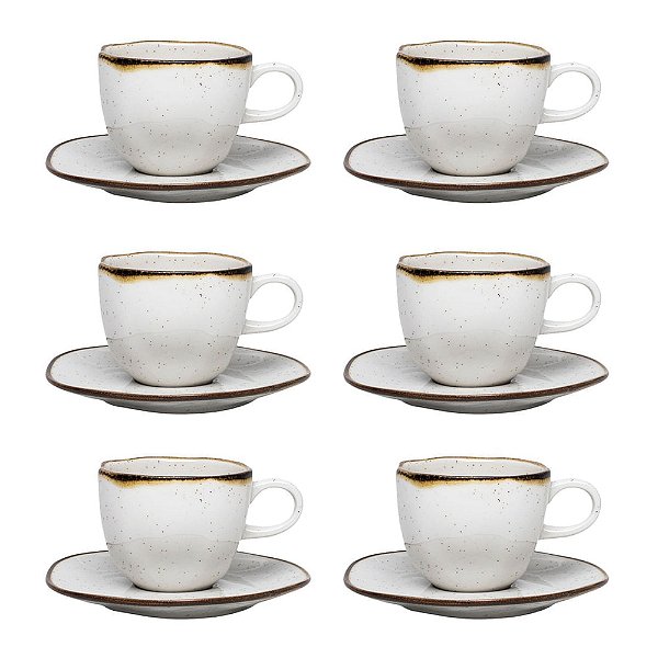 Jogo de Xícaras de Chá Maresia Ryo - 12 Peças - Oxford