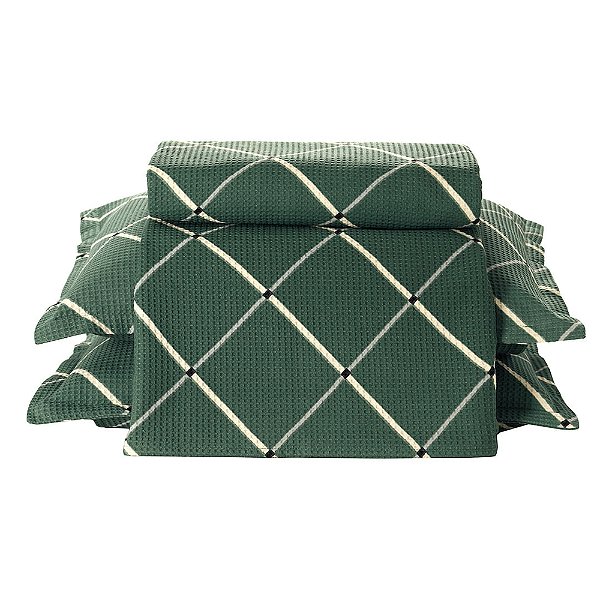 Kit de Colcha Piquet Favo - King - Gaia - Döhler