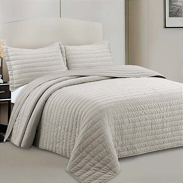 Jogo de Colcha Neo Rustik King - Bege - Camesa