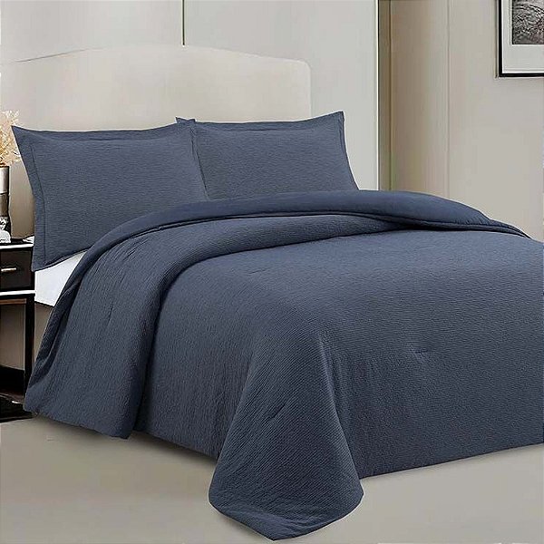 Jogo de Colcha Neo Checks Casal - Marinho - Camesa