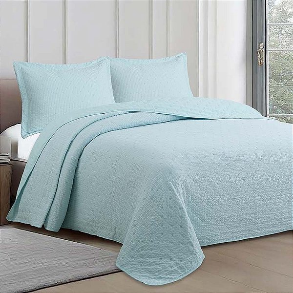 Jogo de Colcha Pliê Solteiro - Azul - Camesa