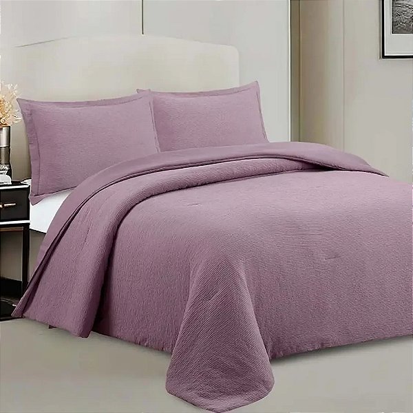 Jogo de Colcha Neo Checks Solteiro - Rose - Camesa