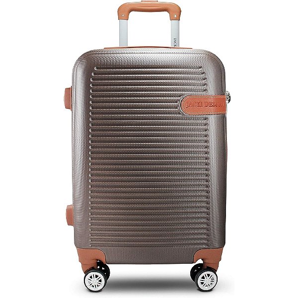Mala de Viagem de Bordo Premium - Marrom - Jacki Design