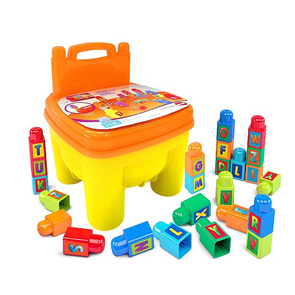 Cadeirinha Bloco de Montar Brinkadeira do ABC 26 Peças - Blocolândia - Dismat