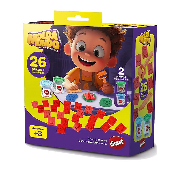 Massinha Carimbo Molda Mundo 26 Peças - Dismat
