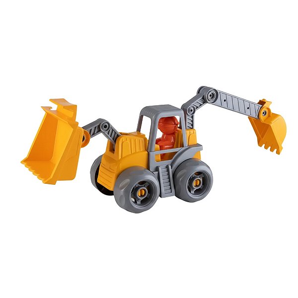 Trator Retroescavadeira Articulada Open Tracks 55cm - Cardoso Toys