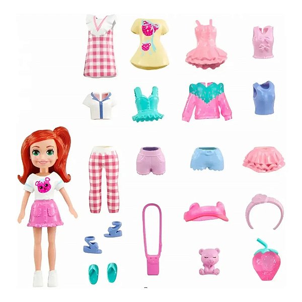Polly Pocket - Pacote de Moda 23 Peças - Ruiva - Mattel
