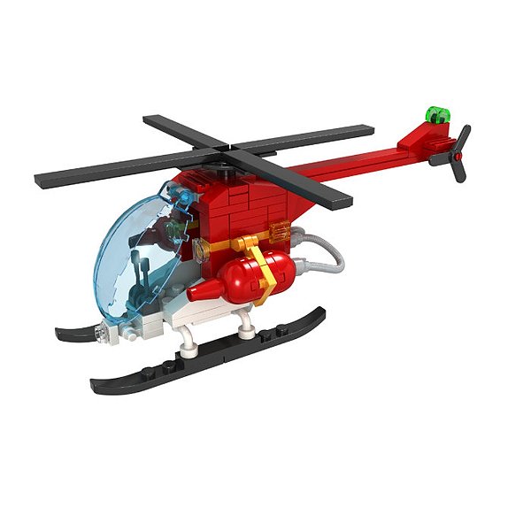 Blocos de Montar Bombeiros Helicóptero - 140 Peças - Xalingo