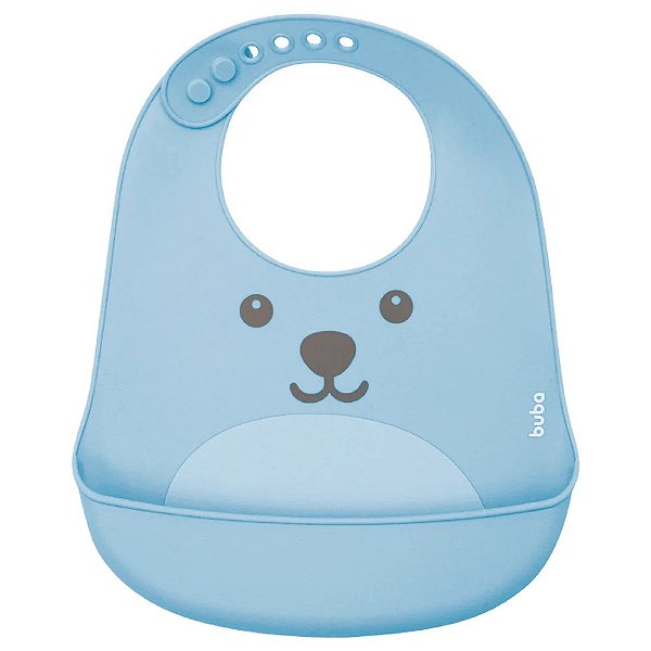 Babador de Silicone com Pega Migalhas Gumy - Azul - Buba