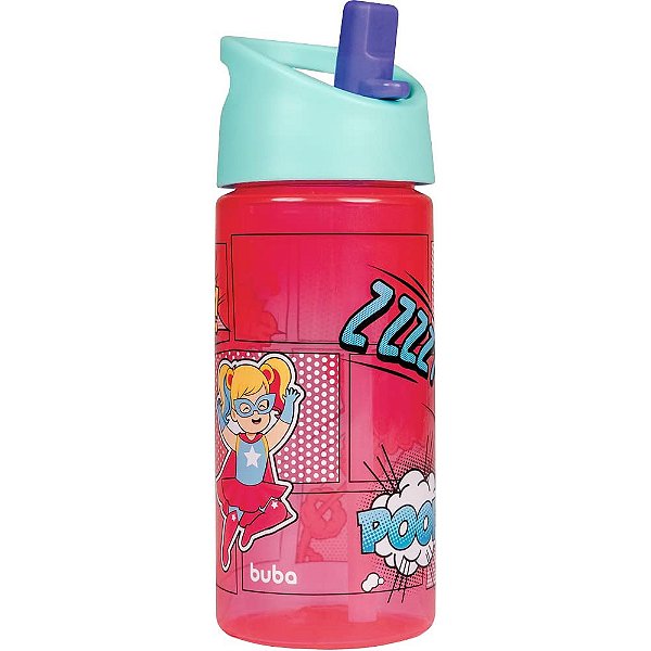 Garrafa Super Heroís 380ml - Rosa - Buba